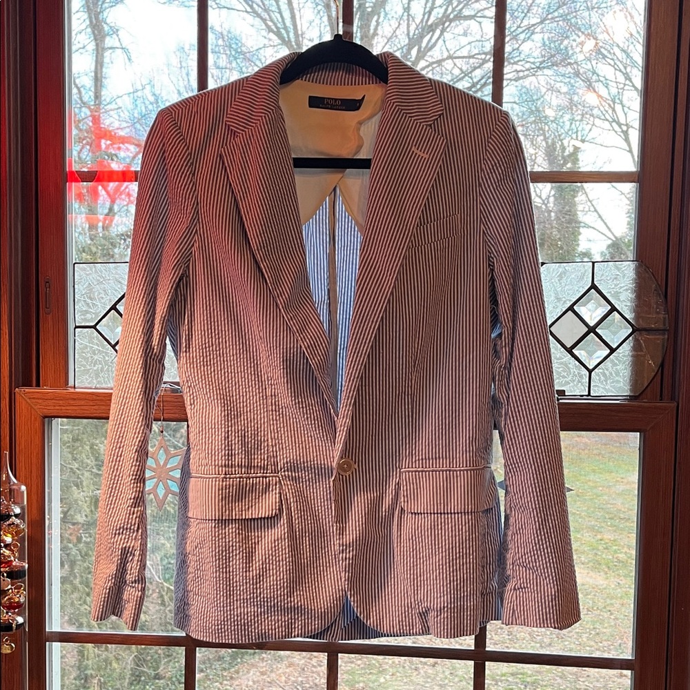Ralph Lauren Navy and White Striped Blazer
